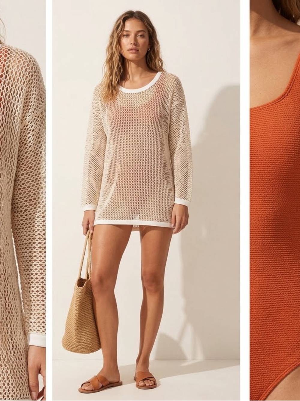 Crocheted Lacey Metallic Swim Coverup Sheer Tunic Size Med/Large Vintage 1980’s